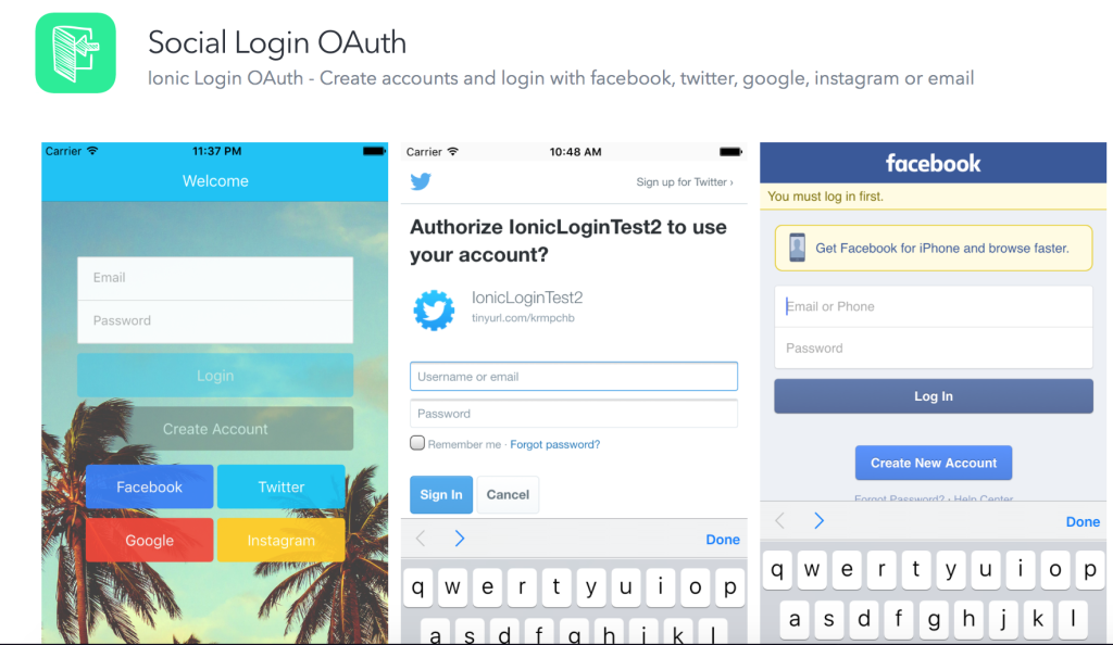 Social Login with Ionic